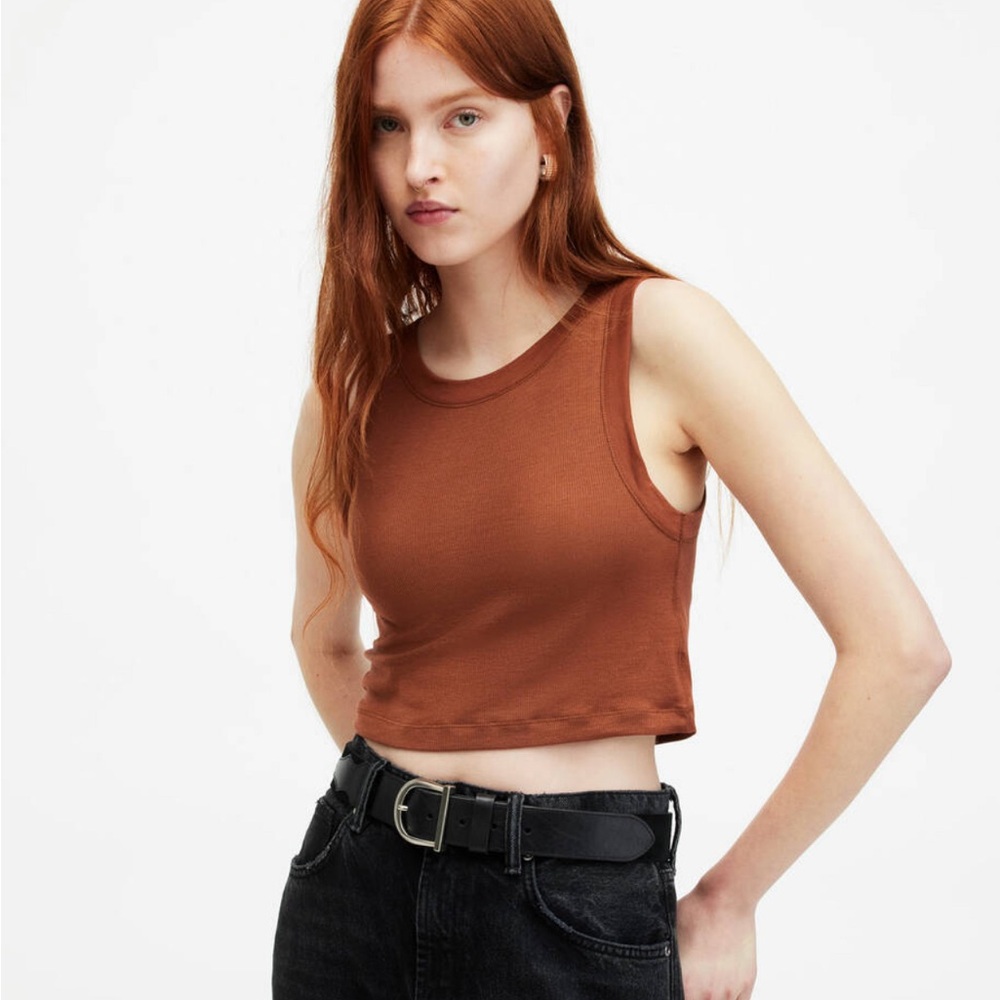 ALL SAINTS SLEEVELESS CROPPED TANK TOP